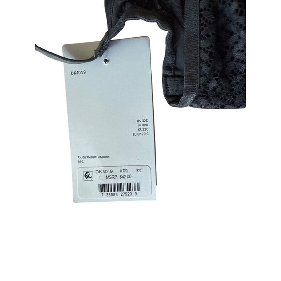 DKNY Bra Womens 32C Lace Black Unlined Demi Underwire - Picture 3 of 3